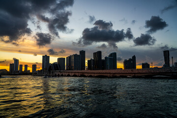 Miami Florida with clouds
