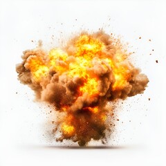 Fire Explosion Isolated on White Background