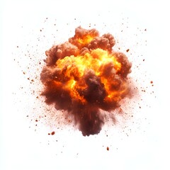 Fire Explosion Isolated on White Background