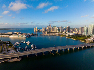 Miami Florida with clouds