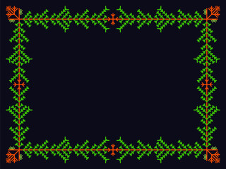 Snowflakes frame for Christmas and New Year greetings. Winter frame with snowflakes in geometric line art style. Design for greeting card, flyers and invitations. Vector illustration