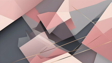 Dynamic Geometric Shapes in Dusty Rose, Slate Gray, Light Taupe. A Bold and Artistic Tech-Inspired Design for Modern Branding