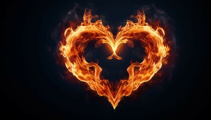 heart shaped fire