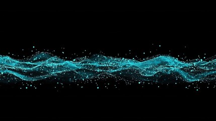 3D rendered abstract background with dots and lines on a dark surface, in 4K