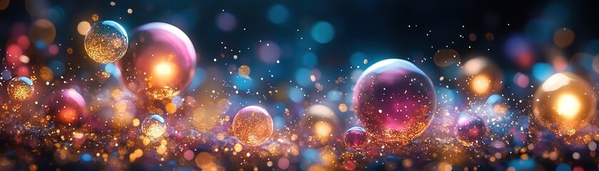 Dynamic light reflections abstract artistic space digital art vibrant colors wide viewpoint energy and motion concept