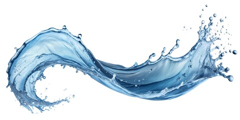 Fototapeta premium blue water splash isolated on white baclground 