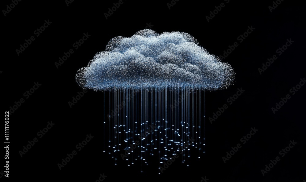 Poster digital cloud as a symbol of cloud computing technology