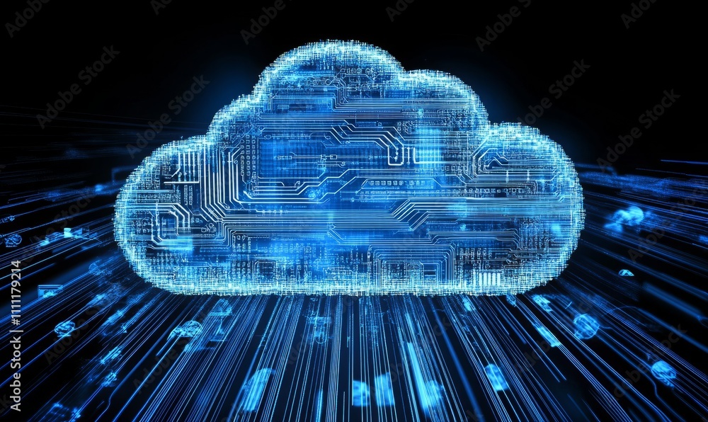 Aufkleber digital cloud as a symbol of cloud computing technology