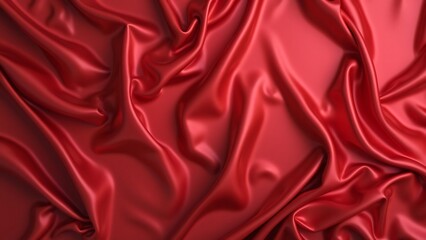 Obraz premium Luxury Red Silk Pillowcase, Smooth, Soft, Relaxing Texture