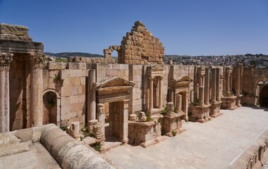 South theater Roman ruins in Jerash, Jordan