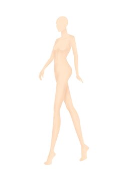 Fashion figure template 3/4 view | Colored artistic croquI