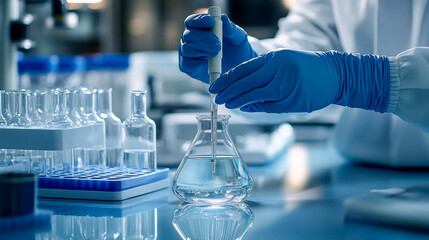 Focused Female Scientist Conducting Research in a Modern Laboratory
