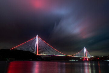 istanbul bridge night yavuz sultan selim bosphorus