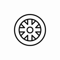 car wheel rim icon sign vector