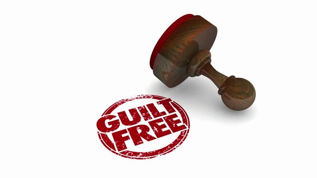 Guilt-Free Round Red Stamp Clean Conscience Pure Honest Clear 3d Animation