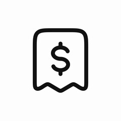 check bill dollar icon sign vector