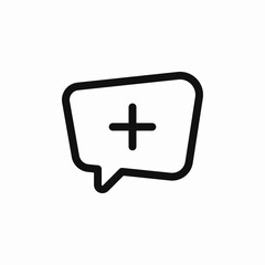 speech bubble chat add create plus icon sign vector