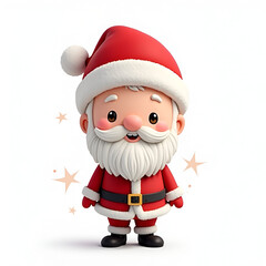Fototapeta premium Chibi santa character white background