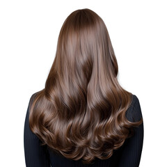 Naklejka premium Long, flowing brown hair with glossy texture on transparent background