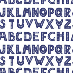 Seamless pattern alphabet. Decorative letters © Ludmila