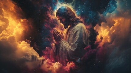 Jesus the king of the universe interceding for humanity