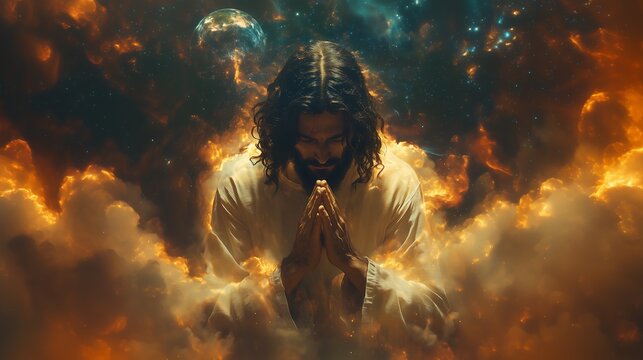 Jesus the king of the universe interceding for humanity