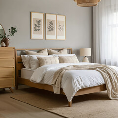 cozy interior bedroom with wall paint