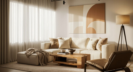 modern living room with sofa