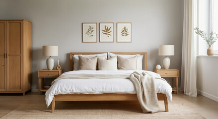 cozy interior bedroom with wall paint