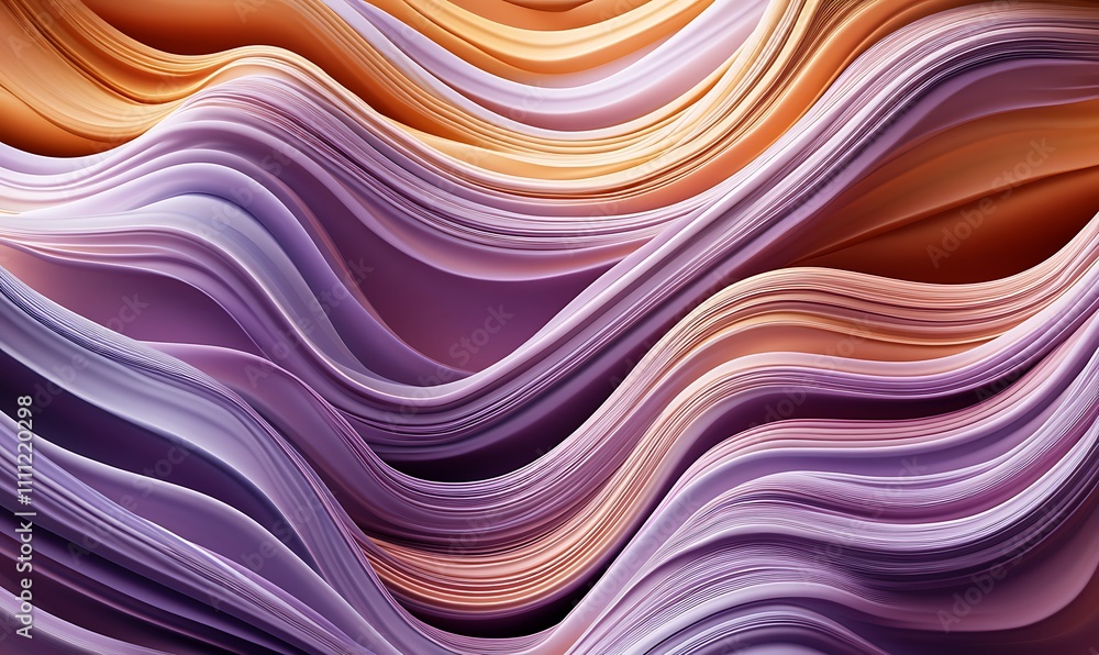 Poster abstract flowing waves in soft colors create a soothing visual texture.