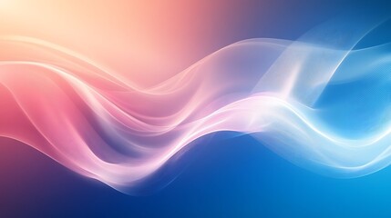 Naklejka premium Abstract waves of color blending from pink to blue, creating a smooth, flowing visual effect.