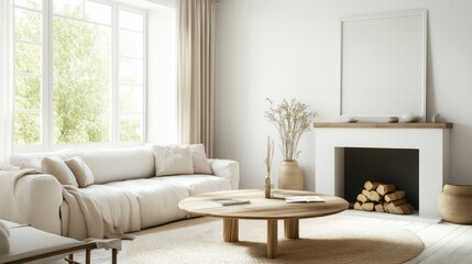 Fototapeta premium Minimalist Living Room Interior Design
