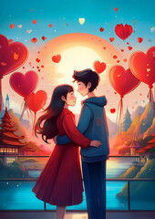 couple kissing in the park