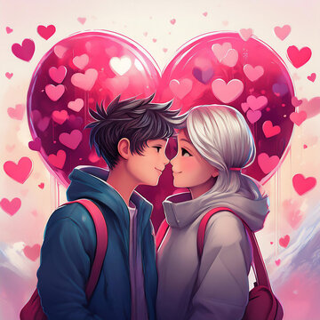 couple kissing