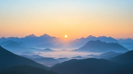 Fototapeta premium Sunrise over Mountain Range