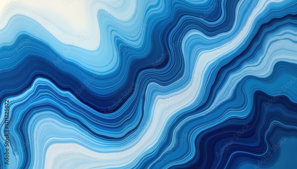 Aufkleber abstract fluid marine blue ocean swirls. detailed wavy lines create seamless pattern. design ideal f