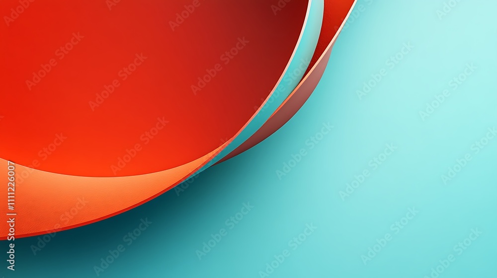 Poster abstract design featuring overlapping red and blue shapes creating a modern aesthetic.