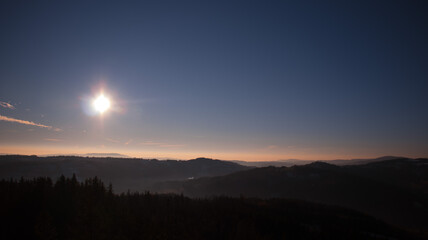 sunset over the mountains