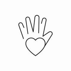 love and hand icon sign vector