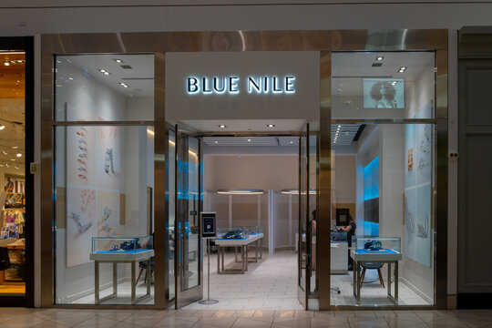
Santa Clara, California,  USA - June 10, 2023: A Blue Nile Jewelry store at Westfield Valley Fair in Santa Clara, California. 
