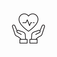 heart attack insurance care icon sign vector