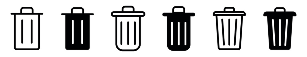 Trash icon, Carbage can symbol. Delete icon vector.