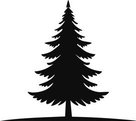 A simple yet elegant silhouette of a pine tree