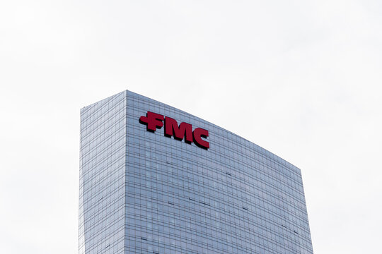 Philadelphia, Pennsylvania, USA -November 4, 2023: FMC Corporation headquarters in Philadelphia, Pennsylvania, USA. 
FMC Corporation is an American chemical manufacturing company. 