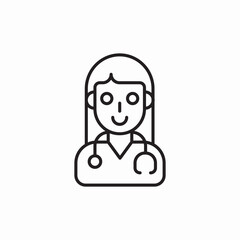woman doctor icon sign vector