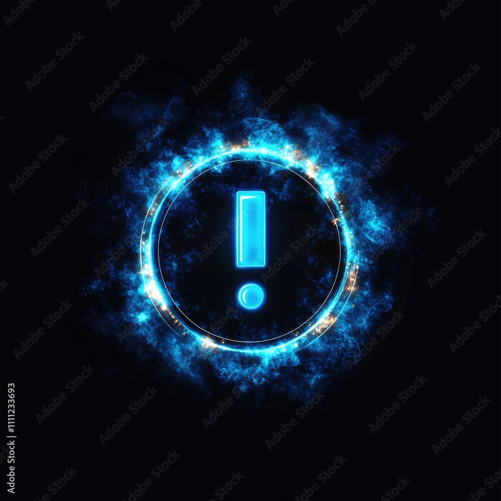 Poster stylized blue power icon. artistic representation of a push button in abstract design