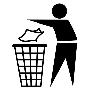 Vector graphic of the tidyman label asking people to not litter