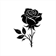 Rose flower silhouette vector high quality design 