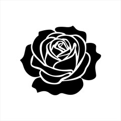 Rose flower silhouette vector high quality design 