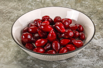 Ripe sweet juicy digberry cornel